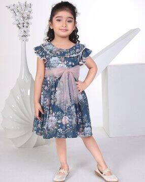 peppermint Girls Floral Print Fit & Flare Dress-picture-50