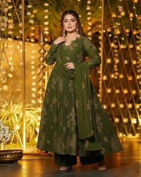 anni designer Women Printed 3-Piece Anarkali Kurta Set-picture-12