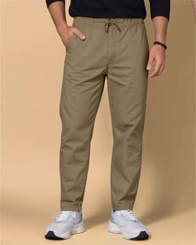 alpha tribe Men Relaxed Fit Flat-Front Trousers-picture-16