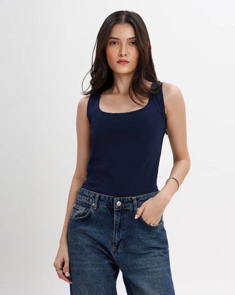 Buy LEE COOPER Strappy Tank Top Online | Ajio.com