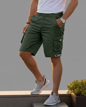 alpha tribe Men Regular Fit Flat-Front Cargo Shorts-picture-37