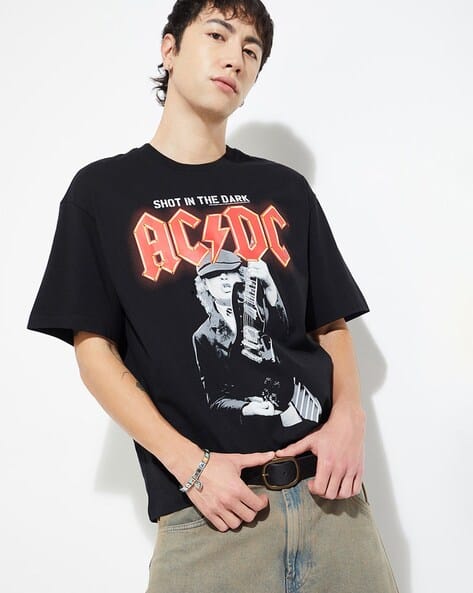 Buy MAX AC/DC - Men AC/DC Printed Ove Online | Ajio.com