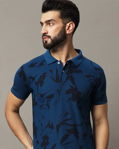 Alpha Tribe Men Printed Regular Fit Polo T-Shirt