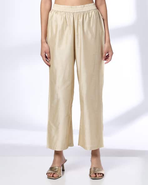 AVAASA MIX N' MATCH Women Straight Fit Palazzos with Elasticated Waist