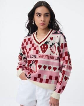 the souled store Women V-Neck Cardigan-picture-12
