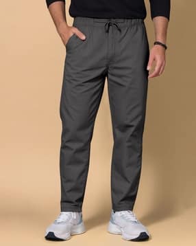 alpha tribe Men Relaxed Fit Flat-Front Trousers-picture-34