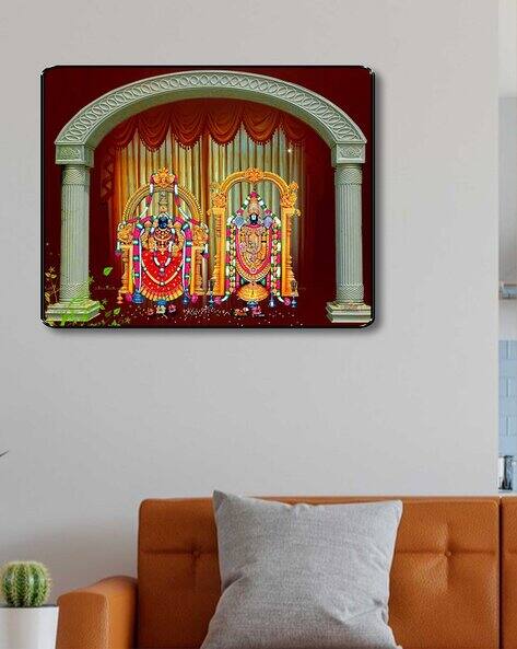 Livin Luxe Tirupati Balaji Padmavathi Wall Art with Temple Arch
