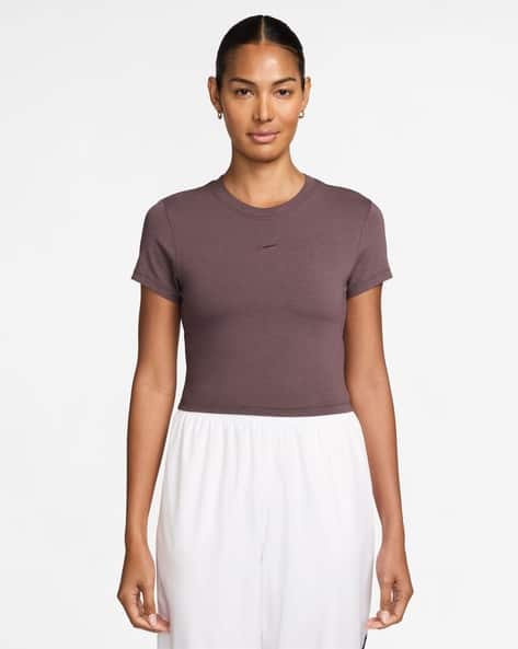 NIKE Women Kismet Slim Fit Crew-Neck Crop T-Shirt
