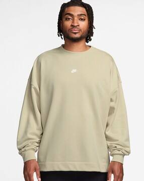 Men Oversized Fit French Terry Crew-Neck Sweatshirt-image-6