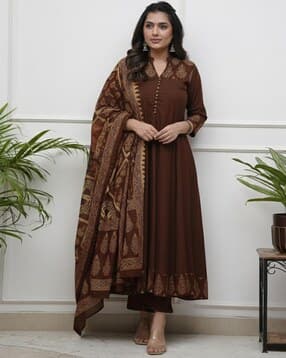 anni designer Women Printed 3-Piece Anarkali Kurta Set-picture-31