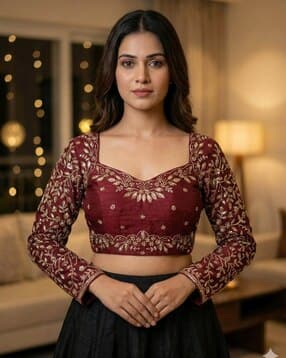 indie picks Embroidery Back Open Blouse-picture-14