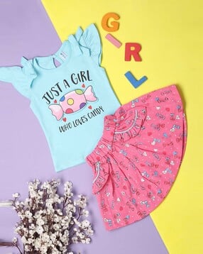 v-mart Typographic print Skirt Sets-picture-32