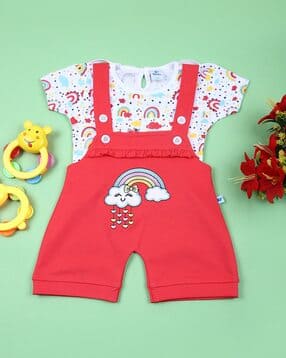 v-mart Printed T-Shirt & Dungarees Set-picture-38