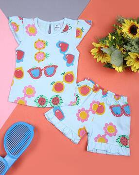 v-mart Printed T-Shirt & Shorts Set-picture-50