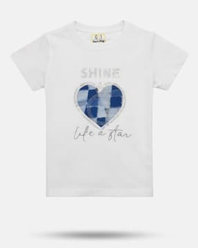 Girls Embellished Regular Fit Round-Neck Top-image-19