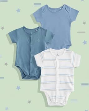 mothercare Boys Pack of 3 Cotton Bodysuits-picture-29