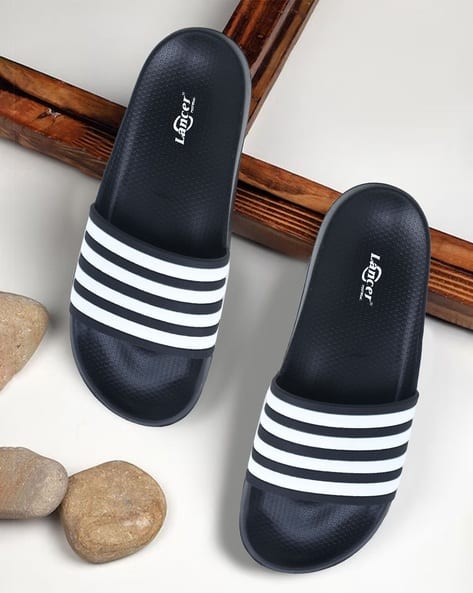 LANCER Men Striped Round-Toe Slides