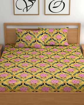 cg homes Cotton Double Printed 1 Bedsheet with 2 Pillow Covers-picture-11