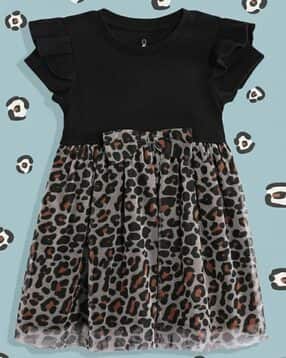 mothercare Girls Animal Print Fit & Flare Dress-picture-39