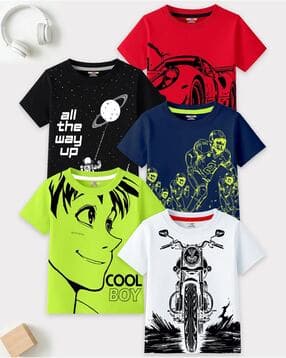 Boys Pack of 5 Graphic T-Shirt-image-35