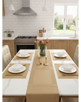 baskety Set of 4 Rectangular Placemats with Table Runner-picture-27