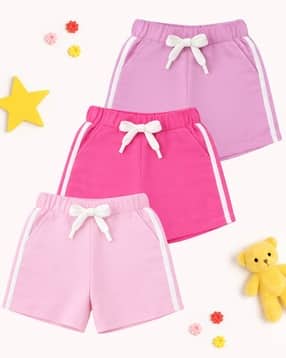 kuchipoo Girls Pack of 3 Regular Fit Shorts-picture-42