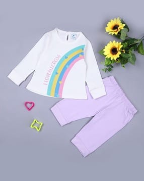 v-mart Typographic Print Round-Neck Set-picture-49