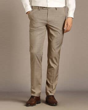 louis philippe Men Slim Fit Flat-Front Trousers-picture-42