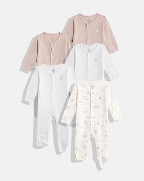 mothercare Unisex Pack of 5 Printed Cotton Sleepsuits-picture-25