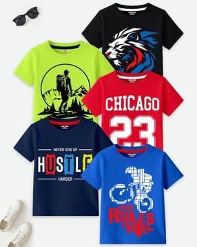 kuchipoo Boys Pack of 5 Graphic T-Shirt-picture-3