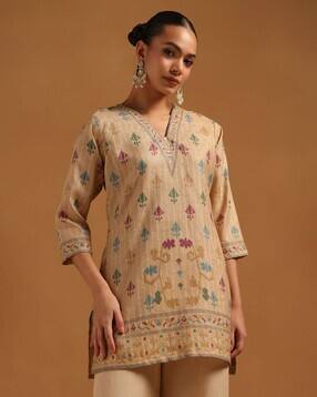 soch Women  Linen Botanical Print Tunic-picture-11
