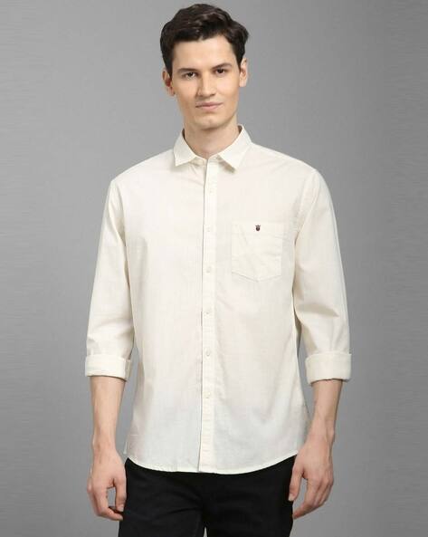 LOUIS PHILIPPE Men Slim Fit Spread-Collar Shirt
