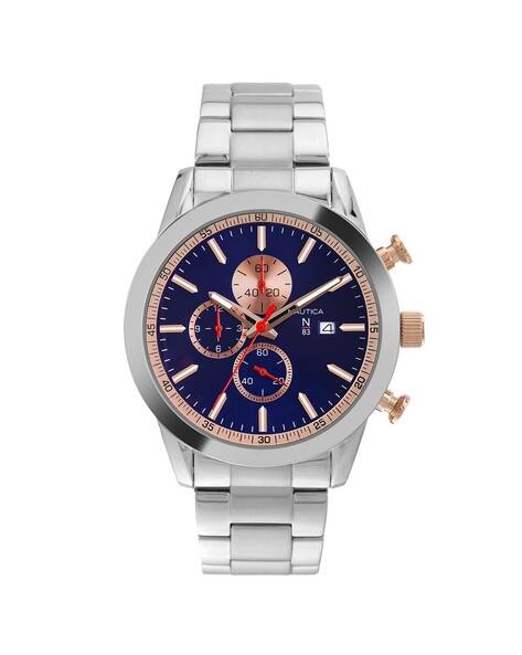 NAUTICA Men Chronograph Wrist Watch with Tang Buckle Closure-NAPMYF337