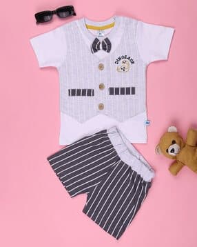 Printed T-Shirt & Shorts Set-image-2