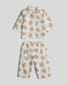 mothercare Unisex Teddy Print Shirt & Pyjamas Set-picture-12