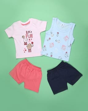 v-mart Pack of 2 Printed T-Shirt & Shorts Set-picture-15