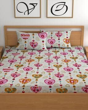 cg homes Cotton Double Printed 1 Bedsheet with 2 Pillow Covers-picture-15