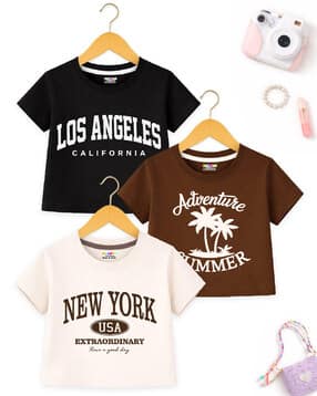 kuchipoo Girls Printed Cotton Crop Top-picture-10