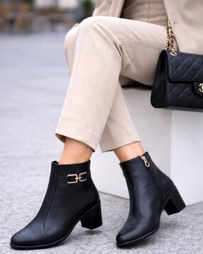 Women Buckle-Accent Ankle Boots-image-41