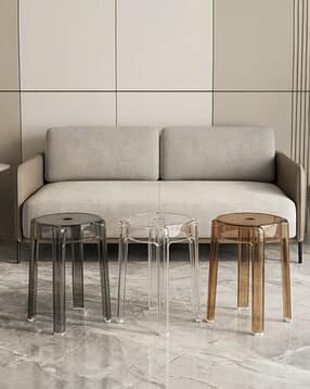 artment Set of 3 Acrylic Crystal Nest Stool -picture-14