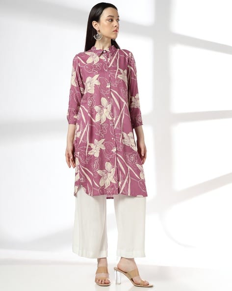 FUSION Women Floral Print Straight Kurta