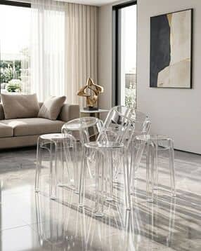 artment Set of 6 Living Room Transparent Stools-picture-15