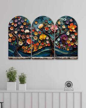 saf Set of 3 Arch-Shaped Wall Art Paintings-picture-35