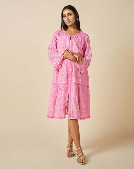 Global Desi Women Floral Print A-Line Dress