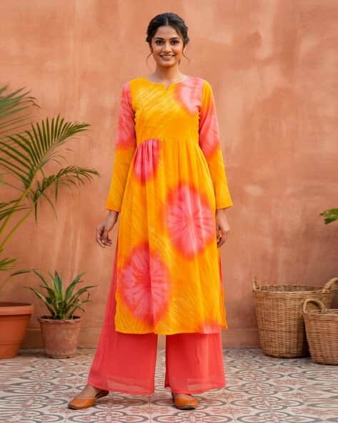 Nyrika Women Tie & Dye Print Flared Kurti