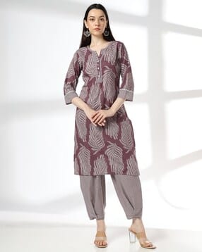 avaasa mix n' match Women Printed Straight Kurta & Salwar Pants Set-picture-22
