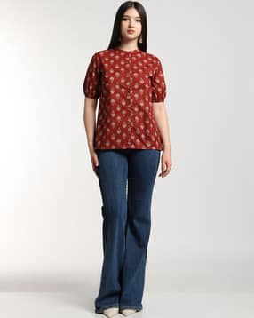 svrnaa by azorte Women Floral Print Regular Fit Top-picture-37