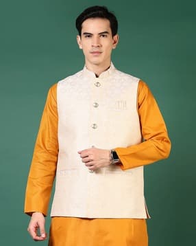 v-mart Men Regular Fit Nehru Jacket with Welt Pockets-picture-46