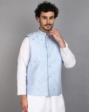 v-mart Men Embroidered Regular Fit Nehru Jacket with Mandarin Collar-picture-24