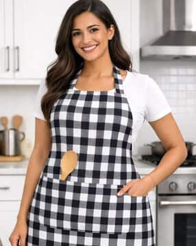 zensha decor Premium Checked Kitchen Apron -picture-30